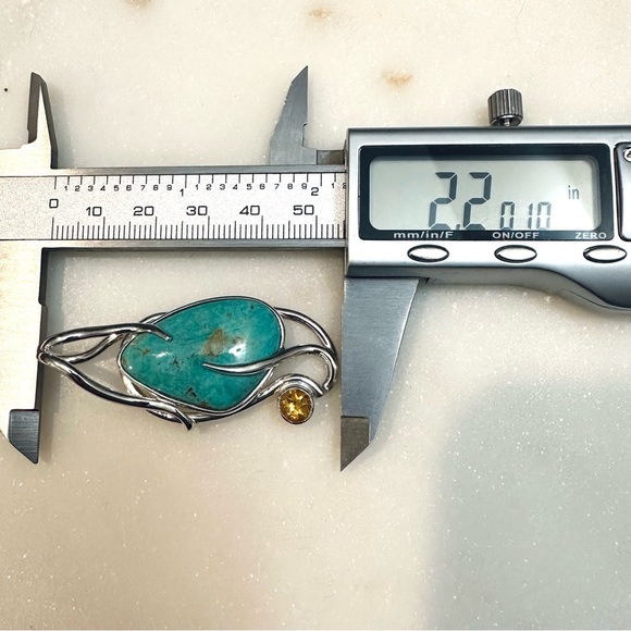 Jay King Turquoise & Citrine Sterling Silver Pendant with Citrine Bead Necklace - Picture 10 of 16